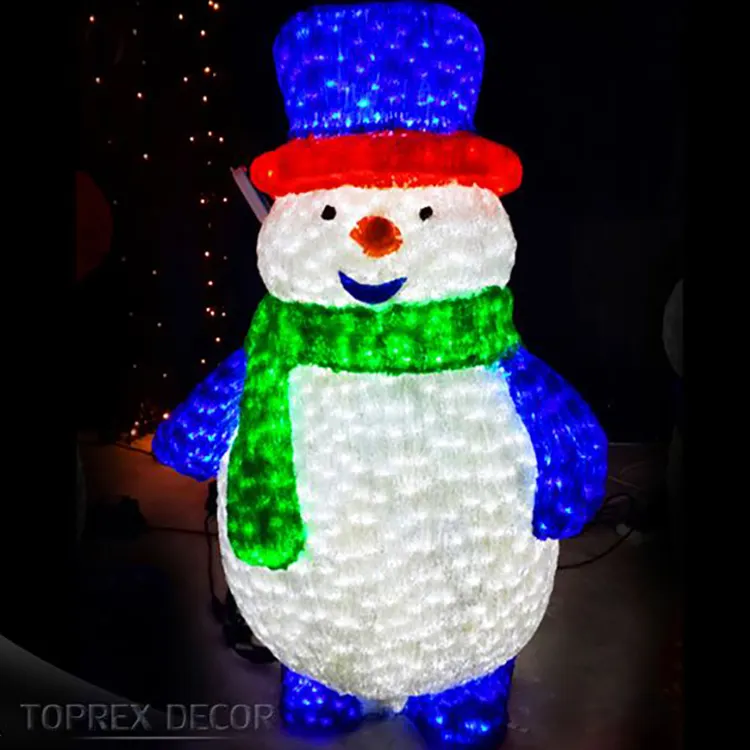 Белая Рождественская елка ручной работы, украшения для помещений, снеговик со светодиодной подсветкой, Рождественский снеговик