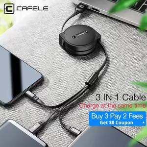CAFELE 3 en 1 3A câble micro de charge rapide câble d'extension portable Type C charge 3 en 1 câble USB rétractable pour mobile - Product Image 3