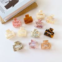 Sayoung ODM/OEM 5cm petite écaille de tortue gothique marbre vertical carré acétate de cellulose pince à cheveux pour les femmes