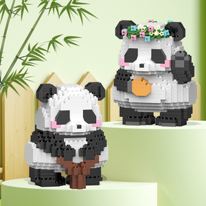 MOC serie creativa tesoro nacional Panda bloques de construcción modelo Animal DIY montaje micropartículas ladrillos niños regalo Juguetes - Product Image 4