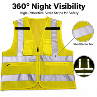Gilet de sécurité réfléchissant haute visibilité bleu en polyester pour travaux routiers, construction et circulation, conception respirante en maille, OEM