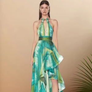 Wholesale Factory Direct Sale Spring Summer Nightdress Mix <b>Strap</b> Dress Casual Milk Silk Full Print Floral Sexy - Product Image 1