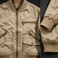 Blouson aviateur fin pour homme, style décontracté, effet délavé, avec fermeture éclair, logo personnalisé, OEM, style baseball, pour le travail en extérieur