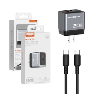 <span class=keywords><strong>Cargador</strong></span> Somostel con Cable SMS-Q95 PD+ QC3.0 20W <span class=keywords><strong>Cargador</strong></span> Súper Rápido + Cable PD para <span class=keywords><strong>SAMSUNG</strong></span> para XIAOMI para HUAWEI - Product Image 1