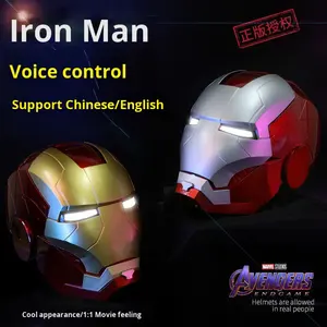 Capacete Mechahead do Homem de Ferro MK5, Engraçado, de Plástico, com Controle de Voz, Iluminação Elétrica, Transformável, para Cosplay de Halloween - Product Image 3