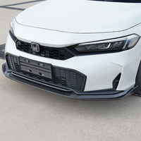 Lame avant sportive noire et rouge pour Honda Civic 2025 – Design sans cadre, séparateur de pare-chocs avant, accessoires de tuning