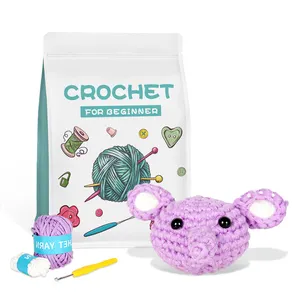 Bohe OEM Bán Buôn DIY Handmade Búp Bê Crochet Kit Cho Người Mới Bắt Đầu Dễ Thương Voi May Crochet Chất Liệu Gói