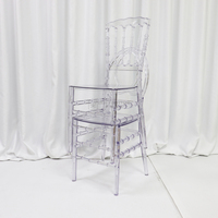 Chaises Chivari en résine plastique transparente pour événements, fêtes, chaises de luxe pour mariage, chaise royale blanche Tifany pour mariage