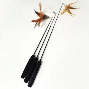 Two Section Feather Tickling Stick Wholesale Retractable Bell Fighting Stick Cat Toys