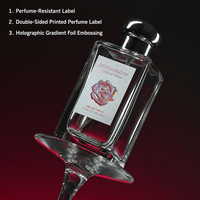 Étiquettes personnalisées de luxe pour flacons de parfum, imperméables, imprimées recto-verso, avec estampage holographique et gaufrage, autocollantes