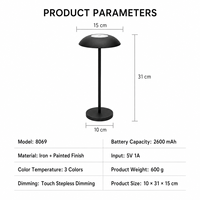 Lampe de table en forme de champignon, minimaliste, à commande tactile, LED, pour chevet, mariage, fête, chambre, salon, décoration intérieure