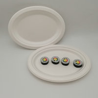 Assiettes à dessert en papier 100% compostables, en bagasse naturelle, biodégradables, écologiques, en canne à sucre, jetables