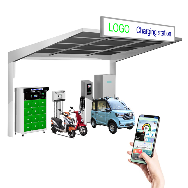 Electric Two-wheeler 4-way Smart Charging Station Photovoltaic Energy Storage Charging and Swapping Station