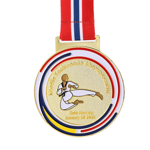 Huy Chương Biểu Tượng Nhân Vật Taekwondo 3D Biểu Tượng Đồng Mạ Vàng Theo Yêu Cầu Từ Nhà Máy Chất Lượng Cao - Product Image 1