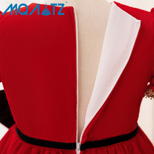 Vestido de Princesa Rojo con Lazo de Satén Floral para Niñas, Cuello Redondo, Formal, <span class=keywords><strong>Maxi</strong></span>, Traje de Fiesta Infantil con Apliques para la Temporada de Primavera - Product Image 5