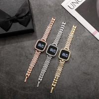 Jam Tangan Wanita Terlaris 2025 dengan Berlian Persegi, Tali Baja Tahan Karat, Layar Sentuh, Jam Tangan Mewah Elegan untuk Wanita.