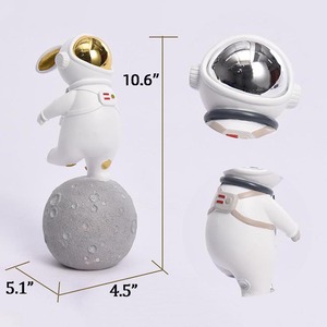 Lively <span class=keywords><strong>Chubby</strong></span> Pedal Luna Conejo Astronauta Artesanía Decoración Dormitorio Regalo Escultura de resina - Product Image 6