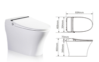 Vente directe d'usine, WC intelligent en céramique monobloc à poser au sol, sanitaire intelligent à prix avantageux