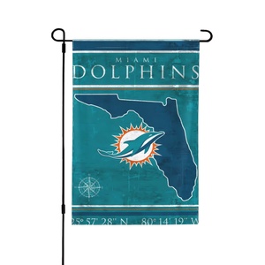 Nouveau drapeau de jardin des <span class=keywords><strong>joueurs</strong></span> des <span class=keywords><strong>Dolphins</strong></span> de Miami 12"x18" double face, drapeau de baseball, basketball, toutes les équipes sportives de Miami pour pelouse, cour, personnalisé - Product Image 3