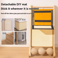 Griffoir pour chat en forme de L durable avec poteau vertical et attache de boule en corde de sisal – Hauteur classique, usage intérieur