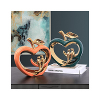 Décoration en céramique de luxe léger, motif oiseaux amoureux, pour meuble à vin, meuble TV, décoration intérieure
