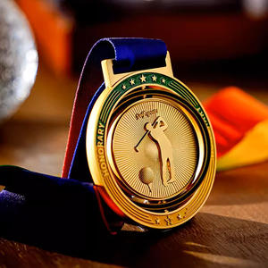 Produttore Logo personalizzato Design gratuito in metallo Sport medaglia d'oro Golf Spin ruotato medaglie sportive - Product Image 1