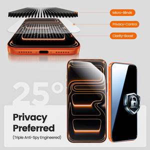 Protection d'écran en verre trempé incassable et personnalisable anti-espion pour iPhone 13 14 15 16 17 Pro Max - Product Image 2