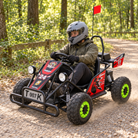 Kart électrique tout-terrain 1200W/1500W 40km/h à transmission par chaîne, freins à disque, cadre en acier 165x85x100cm pour la course en extérieur