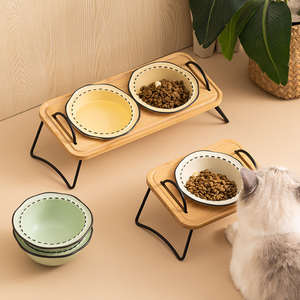 Eco-Friendly aço inoxidável gato tigela com bambu removível Manga linha Dog <span class=keywords><strong>Bowl</strong></span> Durable vazamento prova <span class=keywords><strong>Pet</strong></span> refeição bambu removível - Product Image 2