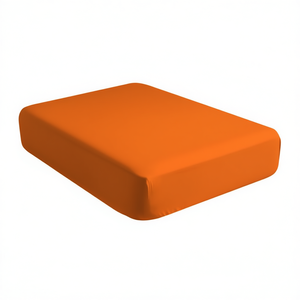 Sábana Ajustable 100% Algodón Naranja 120x200 Cm Para Cama Italiana - Product Image 3