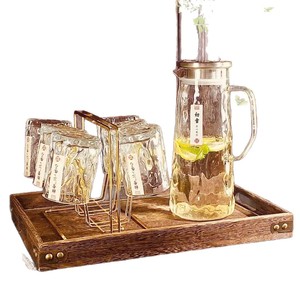 Glacier Pattern Water <b>Set</b> 7 Piece High Borosilicate Glass Pitcher With Cups For Home <b>Beverage</b> <b>Serving</b> - Product Image 5
