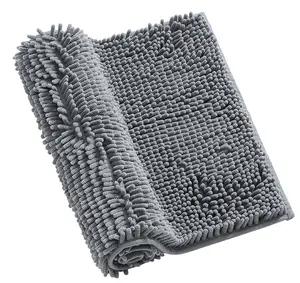 Kunden spezifische rutsch feste schnell trocknende weiche Baumwolle Polyester Mikro faser Chenille Bade matte