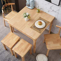 Table à manger carrée en bois, nouvelle mode, meubles de maison, fabrication chinoise, prix bas, sur mesure, grand stock prêt à être expédié.