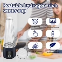 Générateur d'eau hydrogénée portable 350 ml avec écran LED, bouteille d'eau riche en hydrogène alimentée par USB pour la maison, les voyages, l'extérieur et la salle de sport