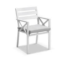 Ensemble de table et chaises de patio rondes résistantes aux intempéries, structure en aluminium, meubles de repas confortables pour l'extérieur, pour cour et bord de piscine