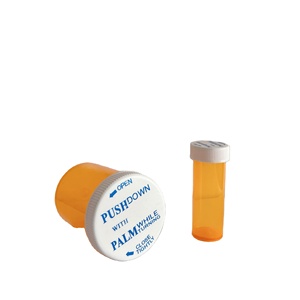Reversible cap 13 DR pharmaceutical medicine bottle plastic pill