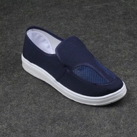 Espadrilles basses décontractées pour hommes, respirantes, antistatiques, en toile, à lacets, avec semelle extérieure en PU, pour la marche et la sécurité