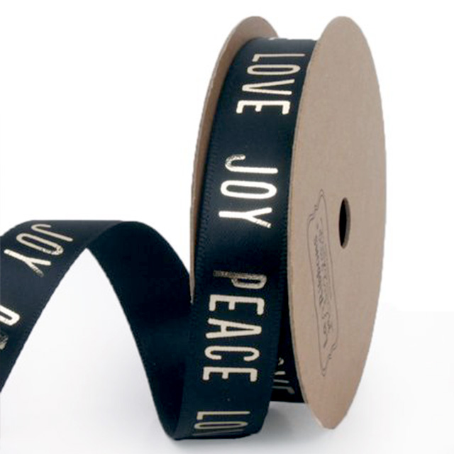 Высококачественная тисненая Золотая фольга, полиэфирная атласная лента с логотипом