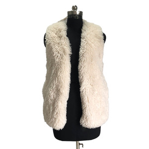 Manteau en <span class=keywords><strong>fausse</strong></span> <span class=keywords><strong>fourrure</strong></span> d'hiver personnalisé, blanc, fait main, sans manches, pour femmes - Product Image 3