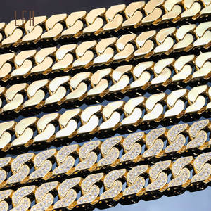 Collar de pulsera de cadena de eslabones cubanos de Miami CZ joyería de oro puro au750 oro 18K joyería de oro saudí real empeñable 18K - Product Image 3