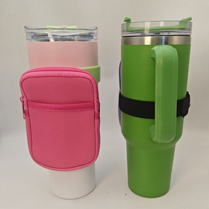 Funda de Neopreno Aislante e Impermeable para Vaso de Auto de 40 oz, Color Sólido, con Cierre - Product Image 3