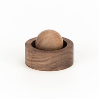 Boule Ronde Bois Parfumé Monté sur Voiture Horizontal Simple Circulaire Noyer Noir Aromathérapie Ornement Diffuseur