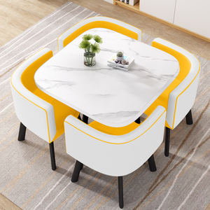 Ensemble de salle à manger carré moderne pour hôtel et restaurant, table et chaises en métal, couleurs OEM, mobilier de salle de réunion - Product Image 6