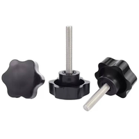 Poignée rotative en forme d'étoile de réglage de vis à main en acier au carbone Trox 30mm M3 poignée de vis en plastique pour système de mesure métrique