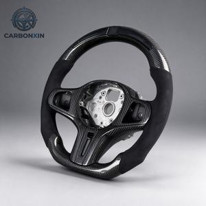 Volante Deportivo de Fibra de Carbono Forjado a Medida, de 3 Radios y 40 mm, con Empuñadura de Cuero para 330i E46 M3 Sport Msport 2000-2005 - Product Image 4