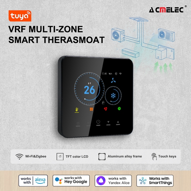 Tuya VRF Dcut Split Unit Thermostat for Daikin Midea Mitsubishi Ogeneral Smart Life Wifi Voice Control with Alexa