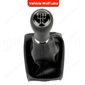 Poignée de levier de vitesse en cuir pour voiture Wolf Lake, 5 vitesses, pour Audi A4 B6 B7, conception ergonomique - Product Image 1