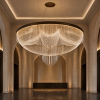 Lustre artistique personnalisé en ruban, prix avantageux, pour hall d'hôtel ou salle de banquet, idéal pour hôtel ou villa