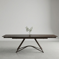 Meubles de salle à manger pour hôtel de luxe moderne sur mesure, pieds en métal géométriques, plateau en verre thermofusible de 10 mm, pliable