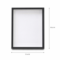 Cadre noir profond 11x14 pouces avec passe-partout blanc de 2 pouces (5 cm) pour objets 3D, fleurs séchées, souvenirs et décoration murale